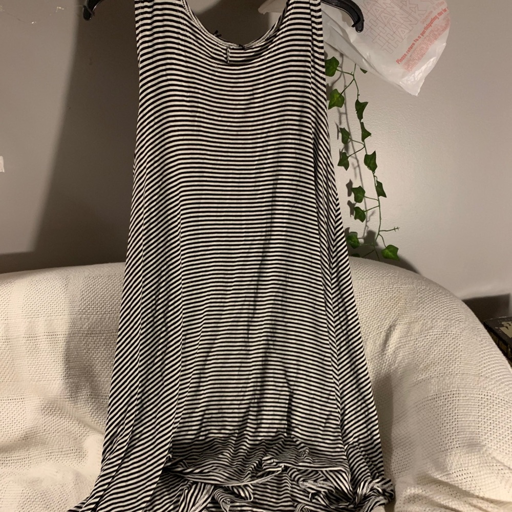 Black and white striped dress